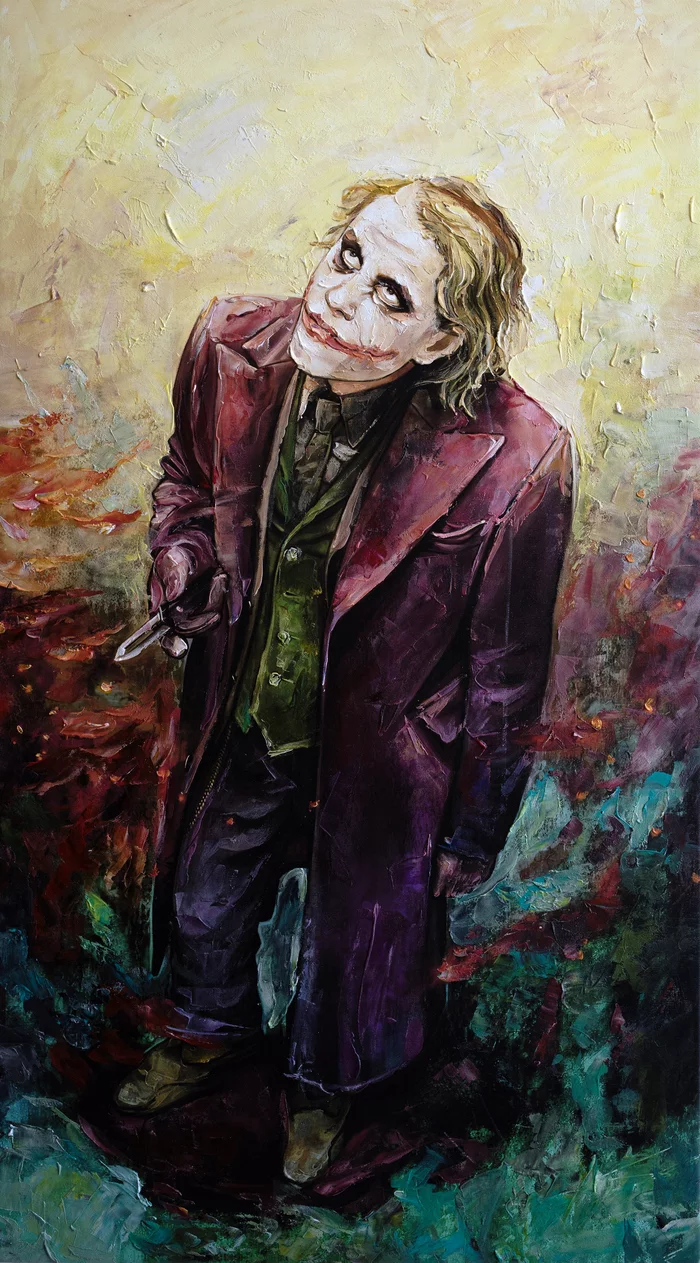 Painting Joker - My, Painting, Joker, Art, Art, Modern Art, Painting, Interior, Oil painting, , Fan art, Madman, Psycho, Longpost
