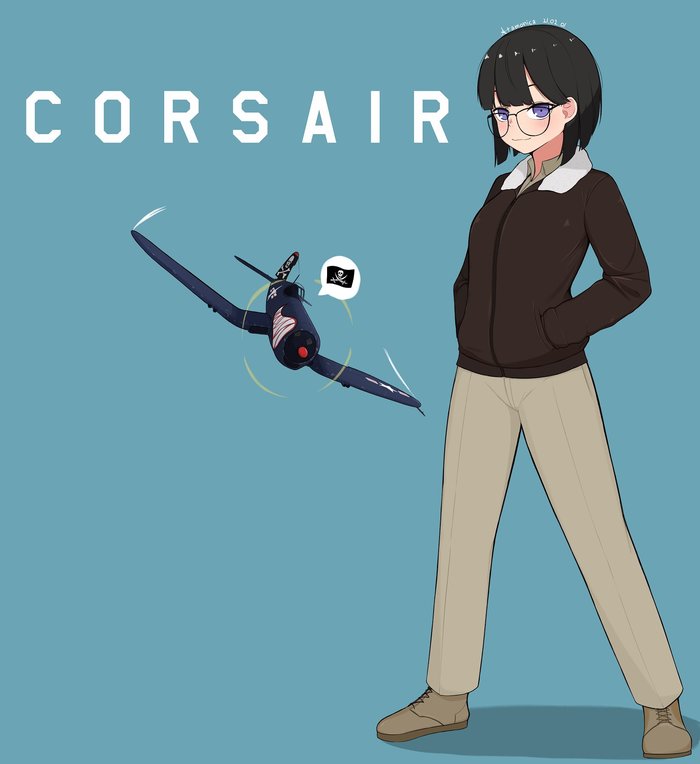 F4U-4/4B Corsair , Original Character, Anime Art, F4u Corsair, , 