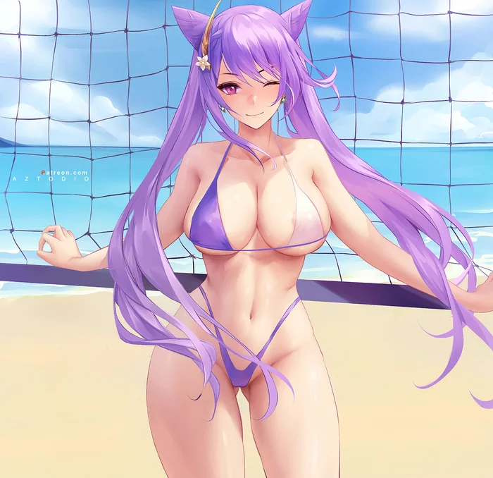 Ke Qing - NSFW, Genshin impact, Keqing, Anime art, Art, Games, Swimsuit