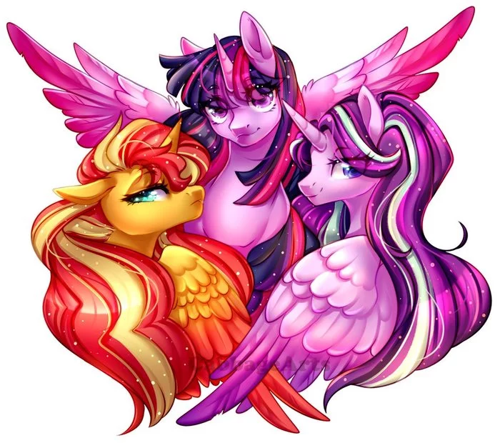 Trio - My little pony, Art, Twilight sparkle, Starlight Glimmer, Sunset shimmer, Cabbage-Arts