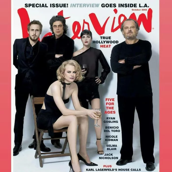 Cover of the magazine Interview, 2002 - Actors and actresses, Selma Blair, Ryan Gosling, Magazine, Benicio Del Toro, Jack Nicholson, Nicole Kidman