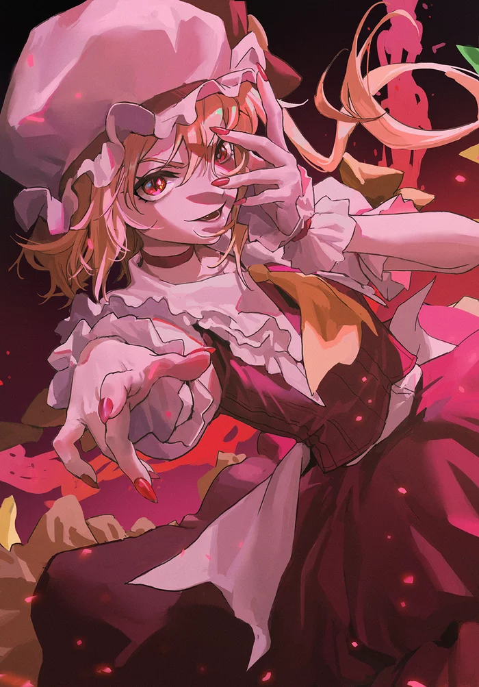 Hoo, kono FLANDRE ni chikadzuite kuru no ka - Flandre scarlet, Touhou, Anime art, Art, Anime, JoJo Reference, Ttk