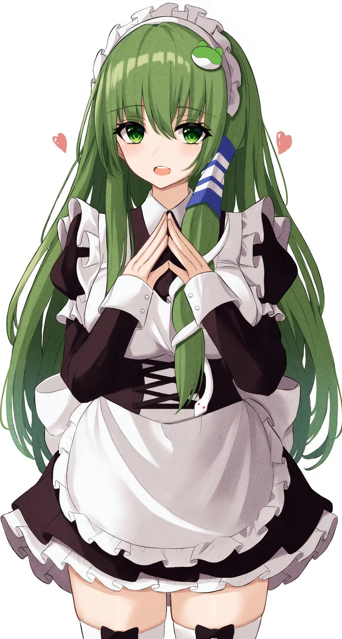 Kochiya Sanae - Touhou, Kochiya Sanae, Anime Art, Аниме, Горничная