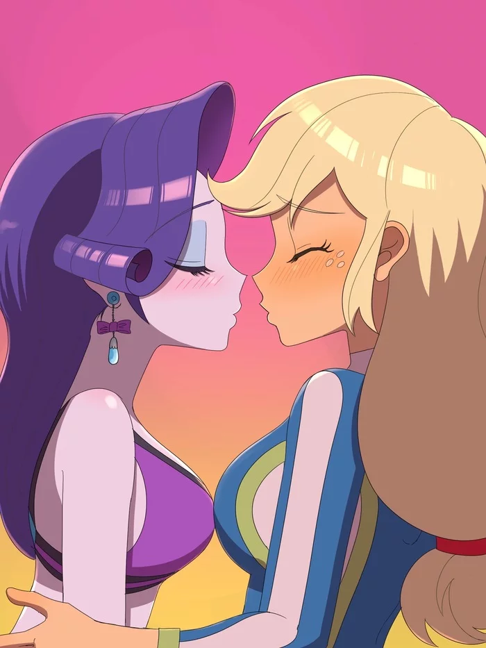 Яблочный Зефир - My Little Pony, Equestria Girls, Rarity, Applejack, MLP Lesbian, Шиппинг, Haibaratomoe