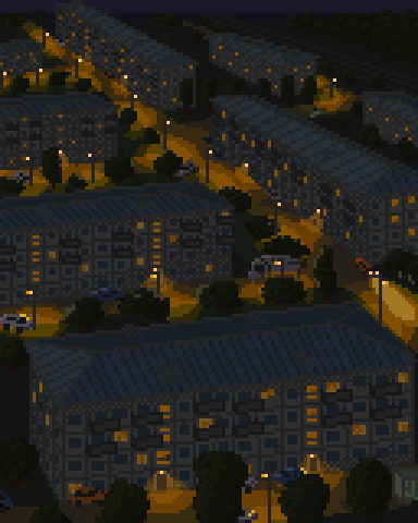 Evening cozy Gopsk - My, Pixel Art, Gamedev, Piskel, GIF