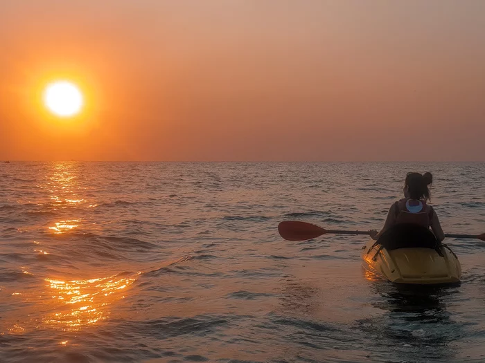 sunrise - My, Mobile photography, Odessa, Sunrise, Sea, Kayak