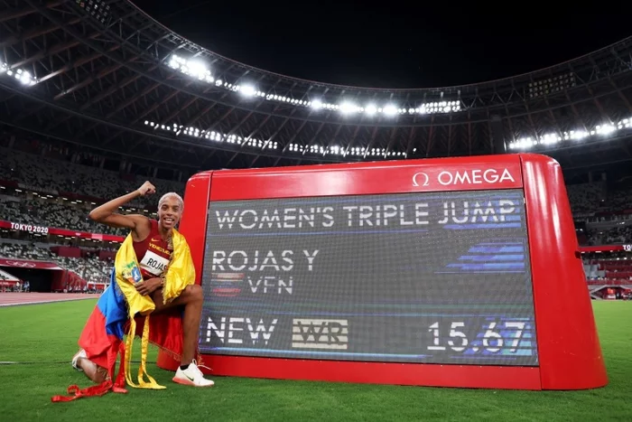 Triple jump world record. Women - Sport, Sports girls, Athletes, Olympiad, Olympiad 2020, Athletics, Bounce, Victory, , Record, World record, 2020, Video, Positive
