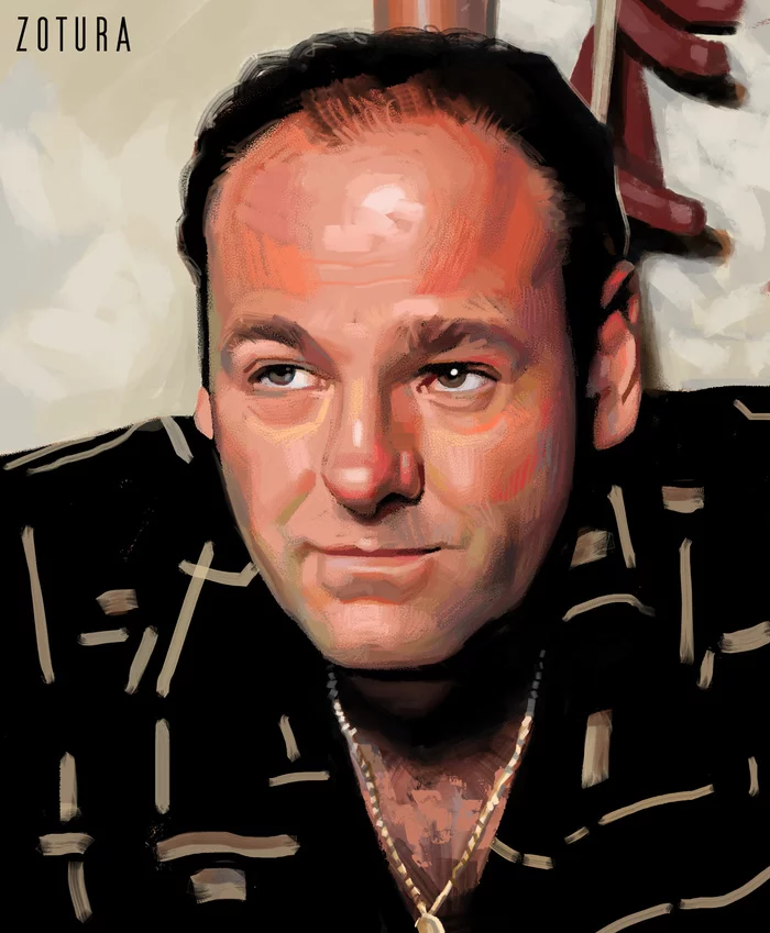 Tony Soprano. - My, The Sopranos, James Gandolfini, Digital drawing, Art
