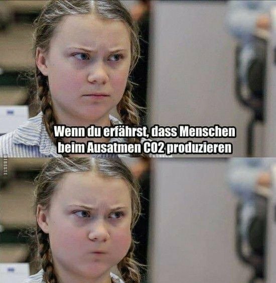 What a twist - Humor, Picture with text, Carbon dioxide, German, Greta Thunberg