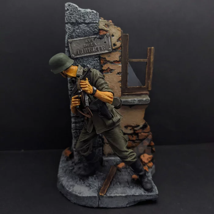 Fritz 90mm tin - My, Stand modeling, Modeling, Fascists, The Second World War, The Great Patriotic War, Painting miniatures, Miniature, Collection, , Collecting, Collectible figurines, Longpost