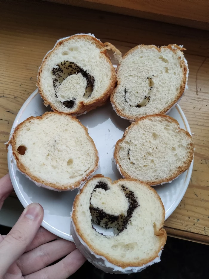 I wanted a bun with poppy seeds - My, Buns, Filling, Poppy, Expectation and reality