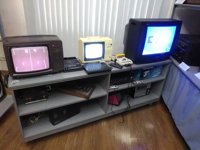 Everyone is here! - My, Consoles, Museum, You can plant a kinescope, Nostalgia, Technics, Pong, Zx spectrum, Dendy, , 8 bit, Video, Longpost