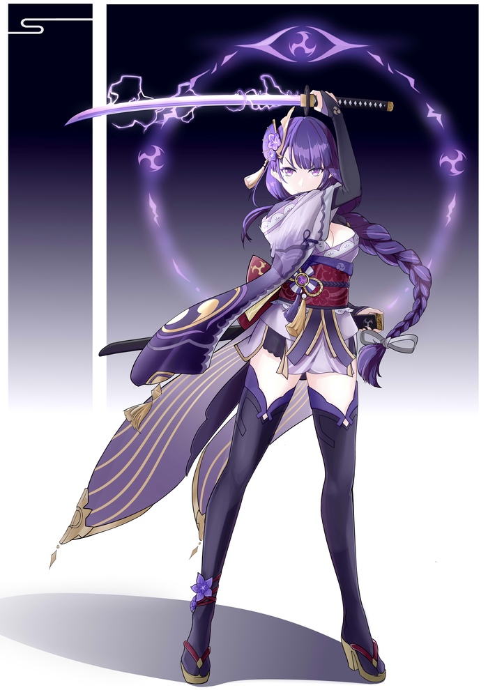 Baal Genshin Impact, Raiden Shogun (Genshin Impact), Anime Art, , 