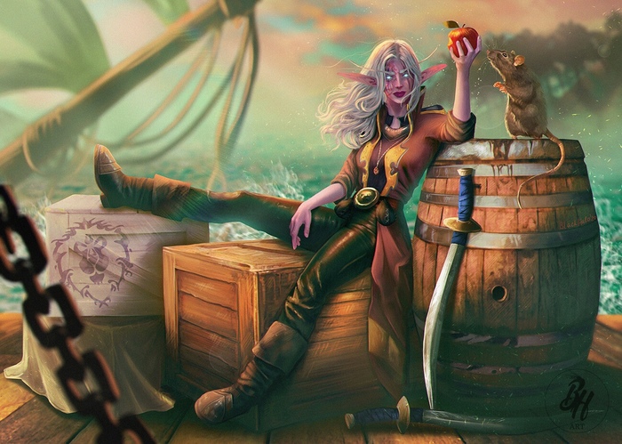  "Kaldorei Seafarer". :Daria Klusina World of Warcraft, Warcraft, Blizzard, Game Art, , , 