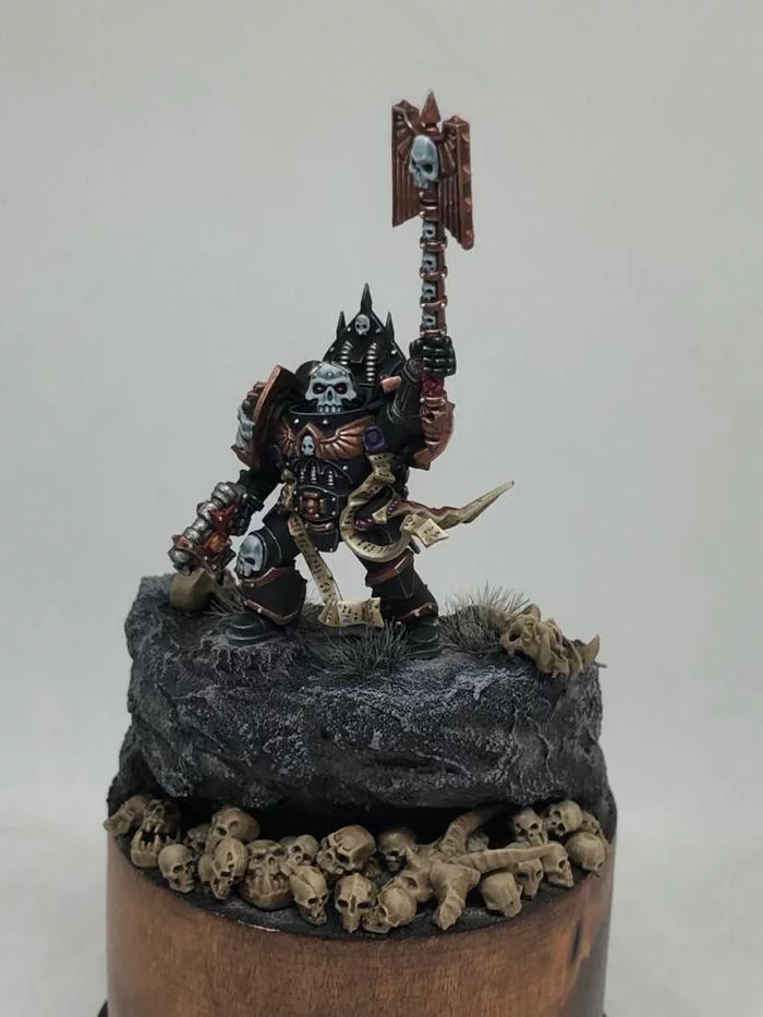 Amateur painting of miniatures. - My, Warhammer 40k, Warhammer, Loyal Space marines, Adeptus Astartes, Dark Angels, Chaplain, Games Workshop, Longpost