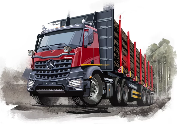 WRC truck illustration - My, Truck, Timber carrier, Illustrations, Special equipment, Digital drawing