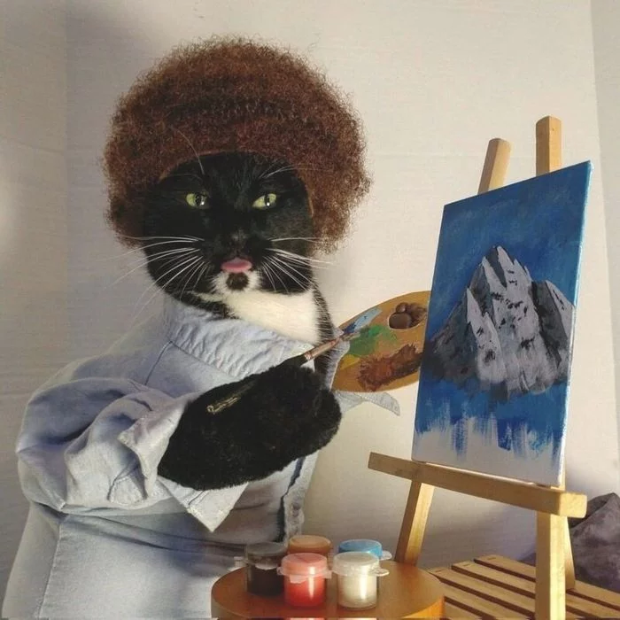 Anyone can offend an artist - Artist, cat, Bob Ross