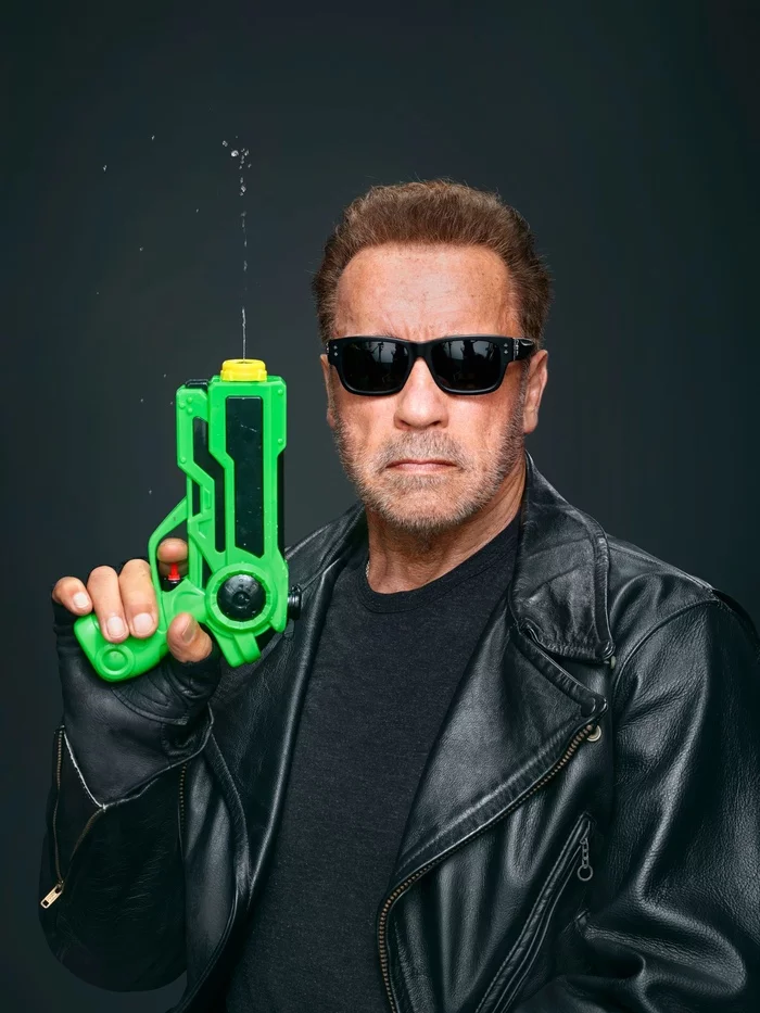 Terminator T-800 in combat readiness - Arnold Schwarzenegger, Actors and actresses, Celebrities, The photo, T-800, It Was-It Was, Terminator, Longpost, Nostalgia, , 80-е, Poster, From the network