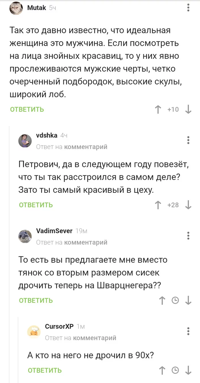 Идеальная женщина - это Шварценеггер - Комментарии на Пикабу, Комментарии, Идеальная женщина, Арнольд Шварценеггер