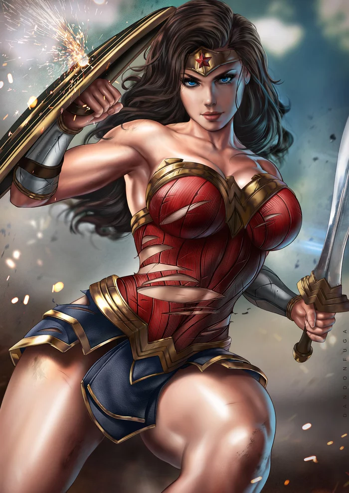 Wonder Woman - NSFW, Drawing, Dc comics, Wonder Woman, Diana Prince, Amazon, Girls, Erotic, Dandonfuga, , Art, Longpost