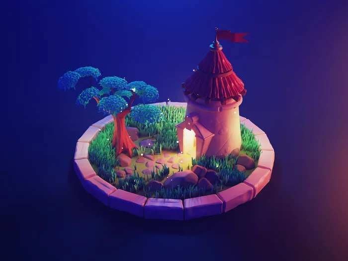 Fairy Tower - My, 3D, 3D modeling, Blender, Longpost