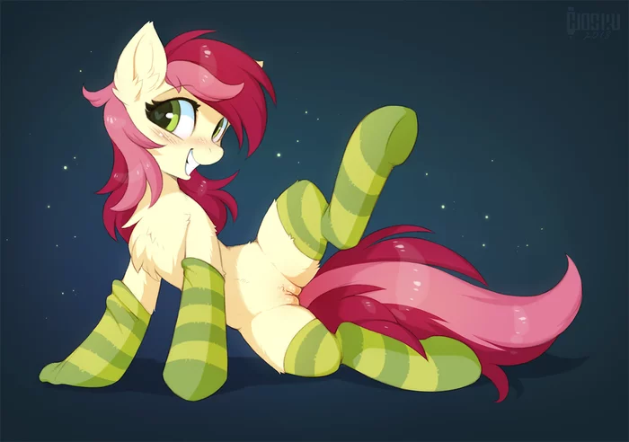 Smile! :) - NSFW, My little pony, Roseluck, MLP Explicit, MLP Socks, Hioshiru