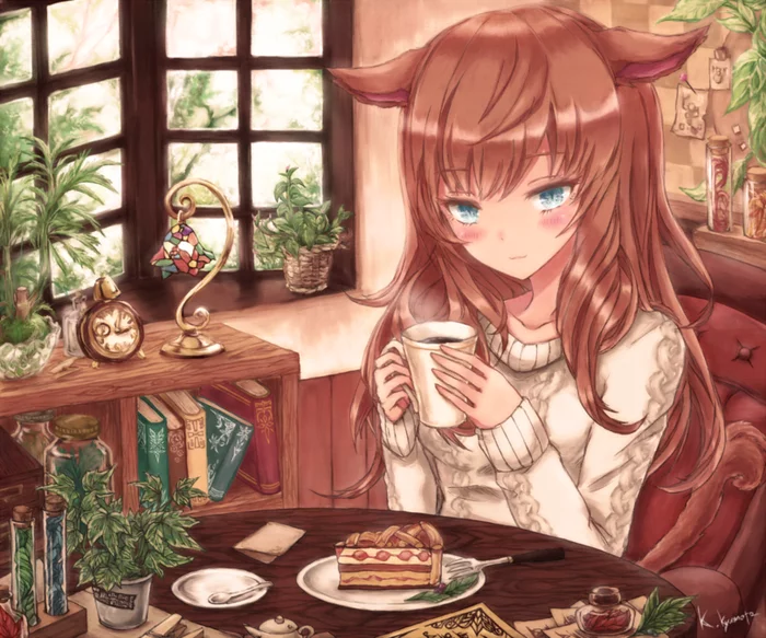 How do you feel about coffee? - Anime, Anime art, Coffee, Girls, Anime original