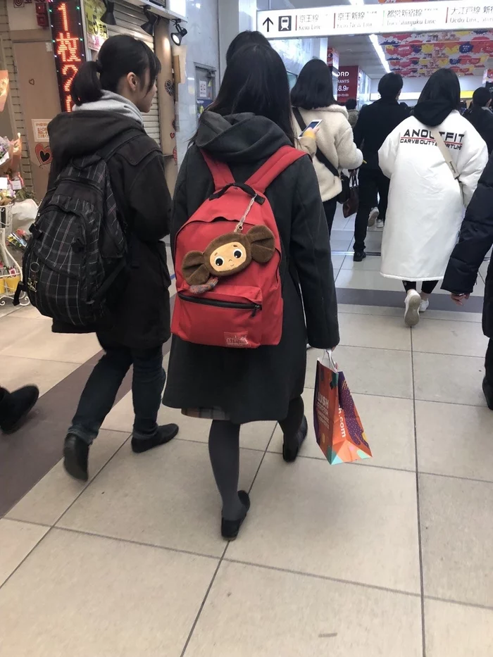 Japanese woman with Cheburashka - My, Japan, Cheburashka