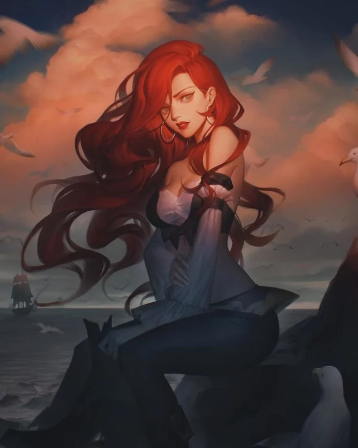 Miss Fortune - Drawing, League of legends, Miss fortune, Girls, Pirates, Art