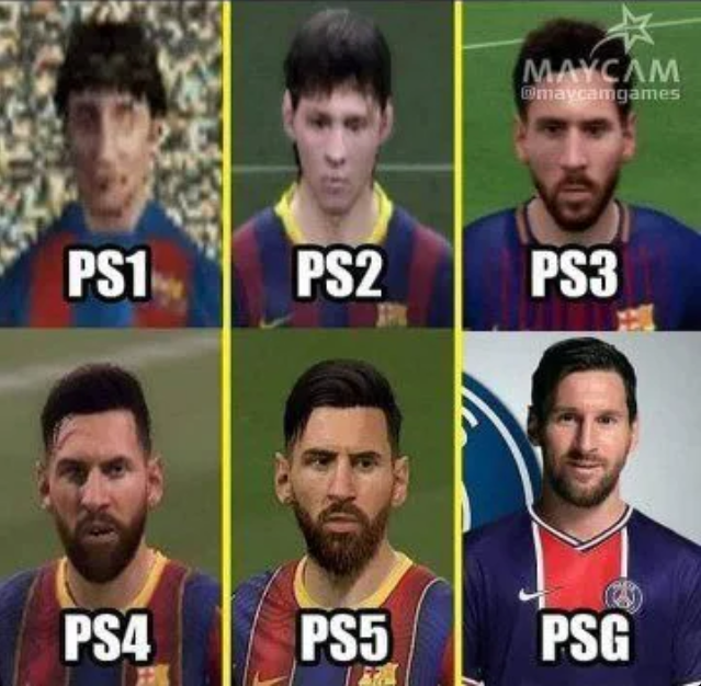 Evolution - Lionel Messi, Playstation, Evolution, Football, 9GAG, Pszh