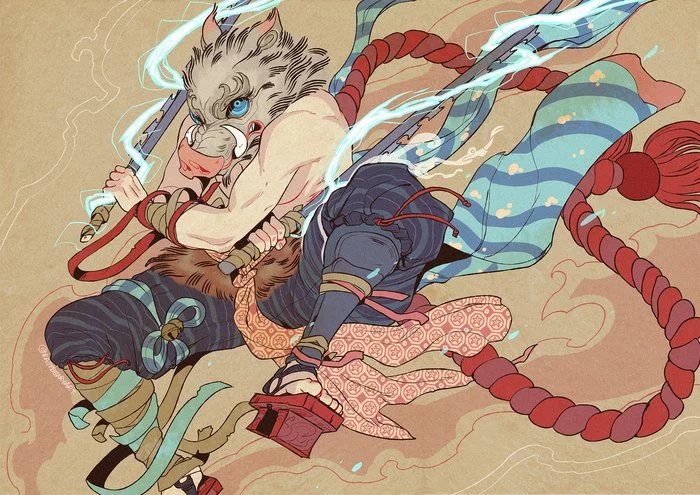 Inosuke - Art, Anime, Kimetsu no yaiba, Inosuke Hashibira, Oscar Vega