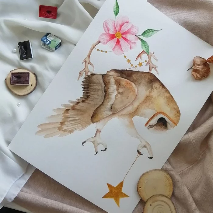 The secret world of owls - Watercolor, Owl, Illustrations, Drawing, Artist