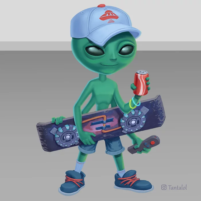 Drawing an alien - My, Hoverboard, UFO, Casual games, Characters (edit), Aliens, Drawing