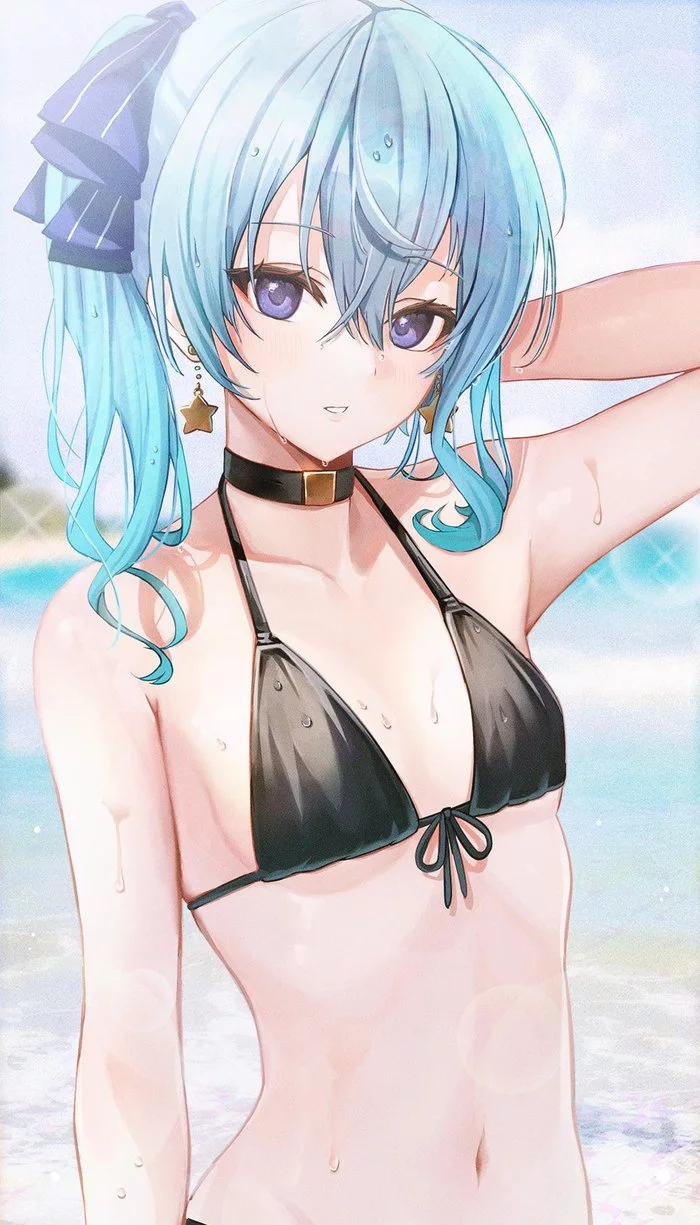 Suisei - NSFW, Anime, Anime art, Hololive, Hoshimachi suisei, Virtual youtuber, Swimsuit