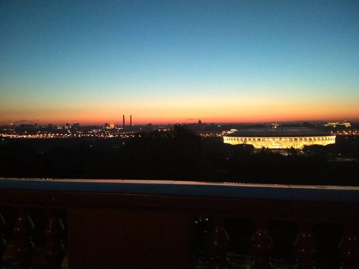 Luzhniki at dawn - My, The photo, dawn, Luzhniki, Sparrow Hills