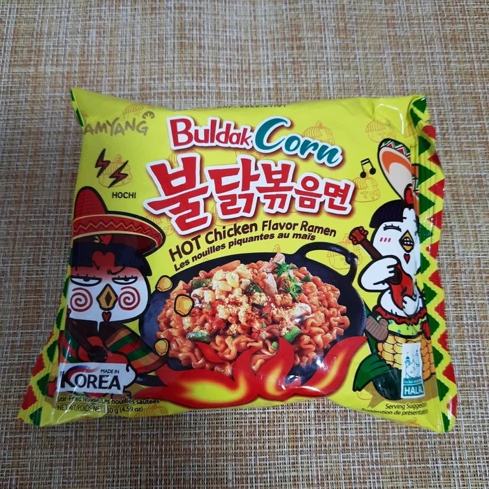 Hot chicken flavor ramen with corn from Samyang - My, Doshirakology, Noodles, Beachpacket, Korean food, Longpost