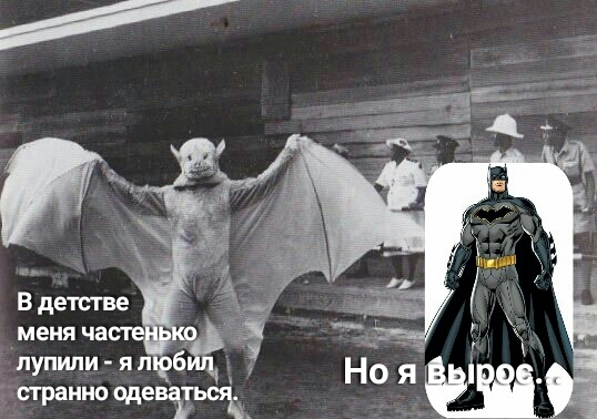 Batman. - Strange humor, Picture with text, Schizophrenia, Batman, Costume, Memes, Movies, Old movies