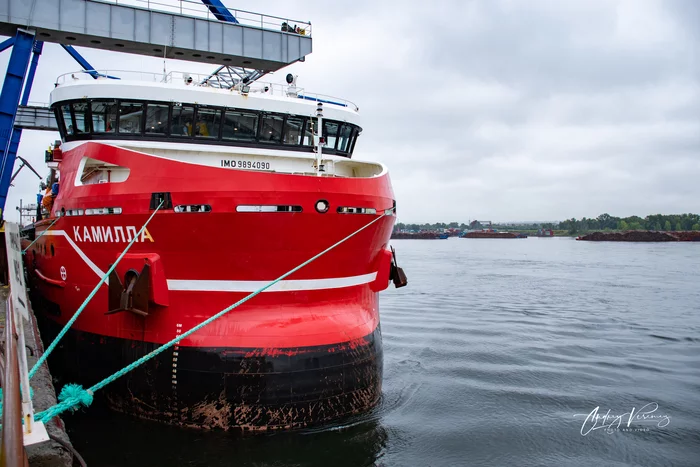 Camilla on the Yenisei. Unloading in Peschanka - My, Yenisei, Siberia, Shipping, Longpost