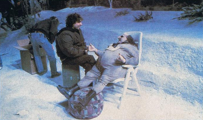 Tim Burton and Danny DeVito on the set of Batman Returns (1992) - Tim Burton, Danny DeVito, Batman