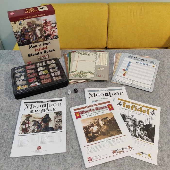 Men of Iron Battles Tri-pack: Men of Iron, Infidel, Blood & Roses - Моё, Настольные игры, Настольный варгейм, Хобби, История, Средневековье, Военная история, Видео, Длиннопост