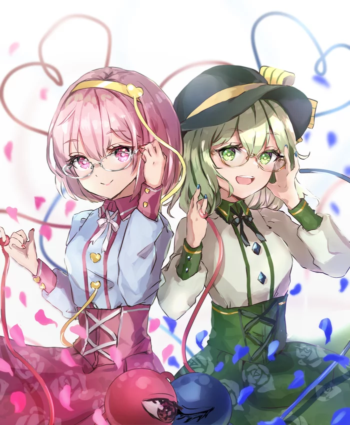 Koishi & Satori - Touhou, Komeiji koishi, Komeiji satori, Anime art, Anime, Shironeko yuuki, Megane