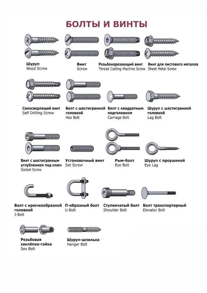 fasteners in english - Fasteners, Philips, Bolt, screw, English language, Screw, Translation, Longpost