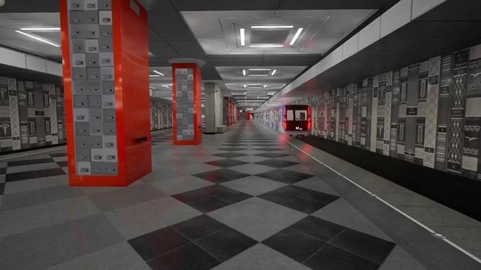Computer controlled trains in the Moscow metro in Metro Simulator 2020 - My, Metro, Simulator, Games, Steam, Moscow, A train, Video, Longpost