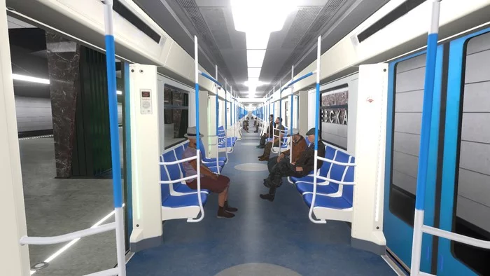 Computer controlled trains in the Moscow metro in Metro Simulator 2020 - My, Metro, Simulator, Games, Steam, Moscow, A train, Video, Longpost