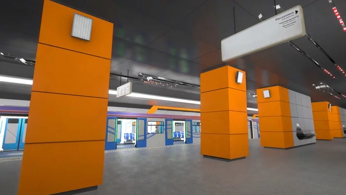 Solntsevskaya line of the Moscow metro in the game Metro Simualtor 2020 - My, Metro, Moscow, Games, Simulator, A train, Railway, Driver, Longpost