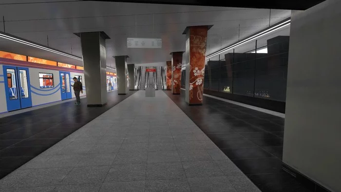 Solntsevskaya line of the Moscow metro in the game Metro Simualtor 2020 - My, Metro, Moscow, Games, Simulator, A train, Railway, Driver, Longpost