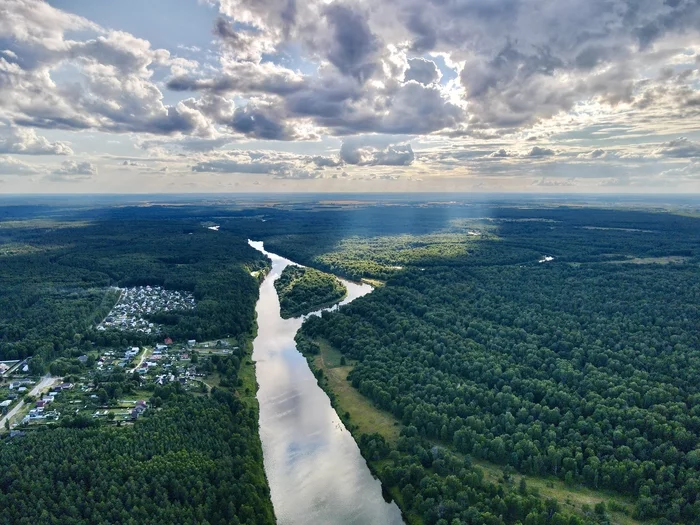 Vladimir region, July 2021. Near the village. - My, DJI Mavic Air, Sunset, Kovrov, Height, Evening, Drone, The nature of Russia, Dji, , Aerial photography