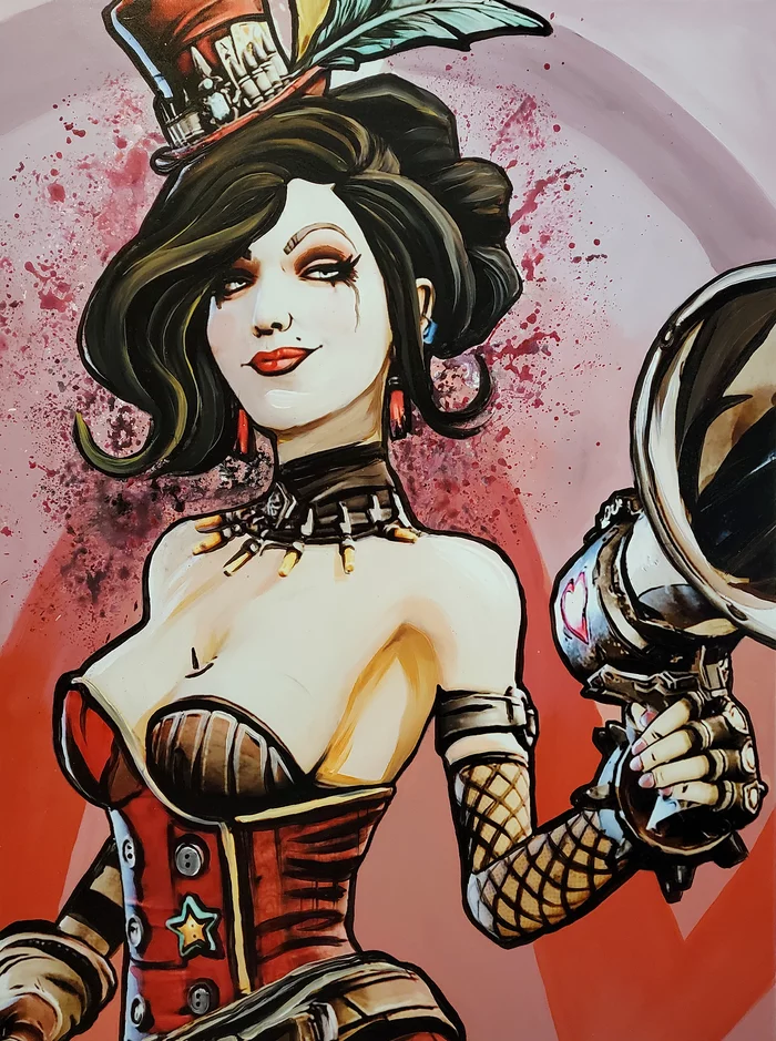 Painting Moxie - My, Painting, Girls, Mad Moxxi, Art, Art, Modern Art, Painting, Interior, , Oil painting, Fan art, Borderlands, Longpost