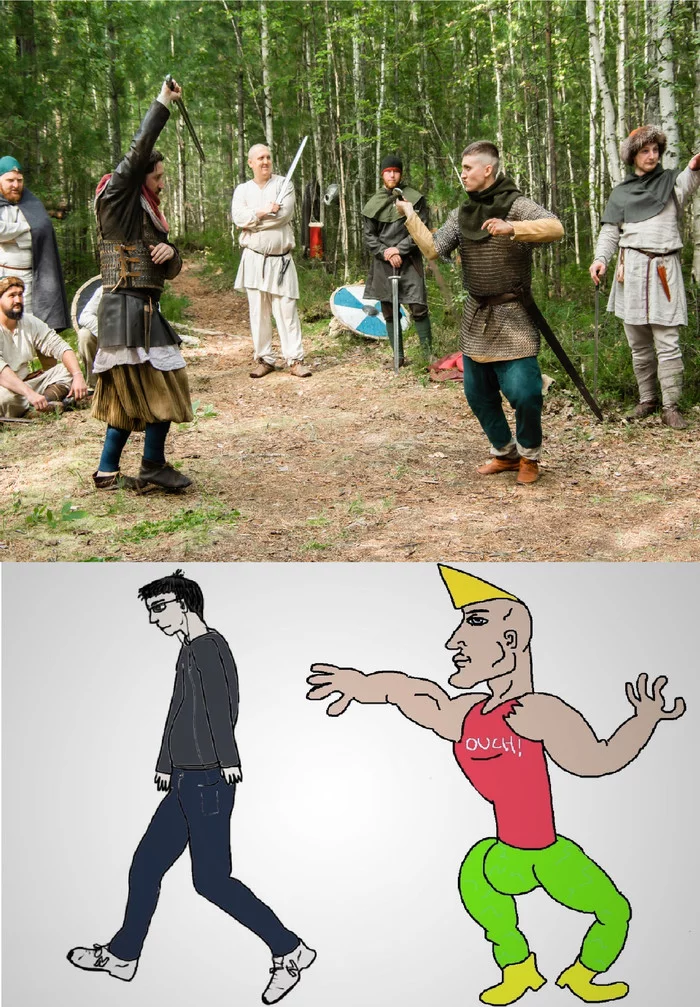 Chad meme in life - My, Historical reconstruction, Reconstructors, Memes, Virgin and Chad, Fencing