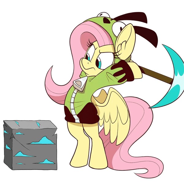  My Little Pony, Fluttershy, Minecraft, 